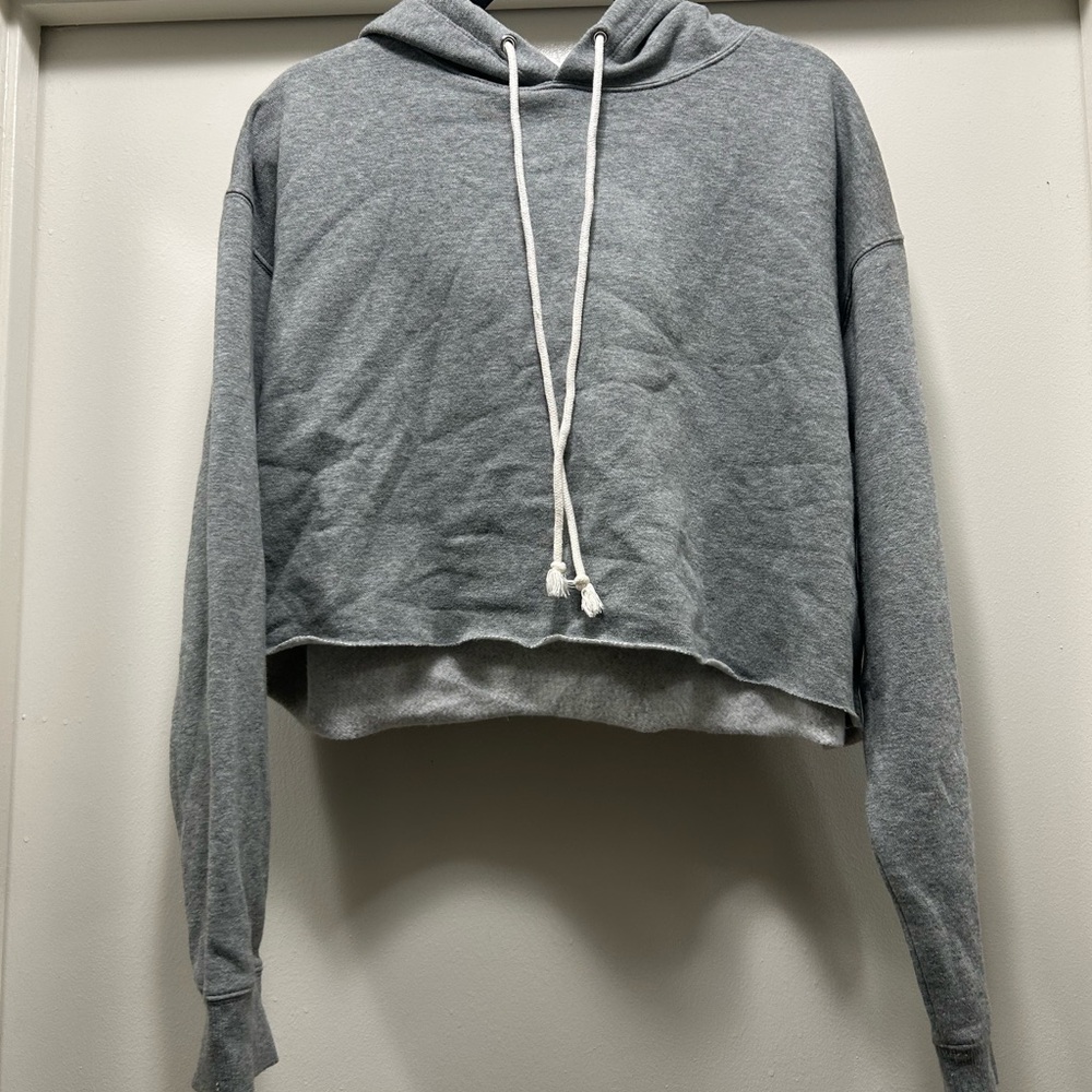 Wild Fable Heather Gray Cropped Hoodie